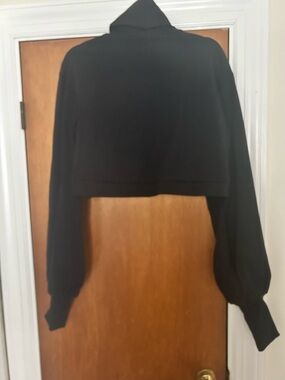 NWT NostraSantissima Cowl Neck Cropped Sweatshirt Exaggerated Sleeves Size L